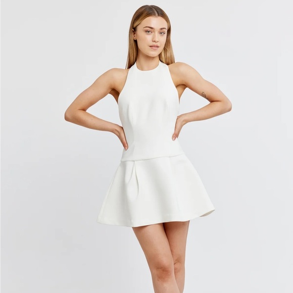 The Ultimate Muse Dropped Hem Mini Dress | White | oddmuse - Picture 2 of 7